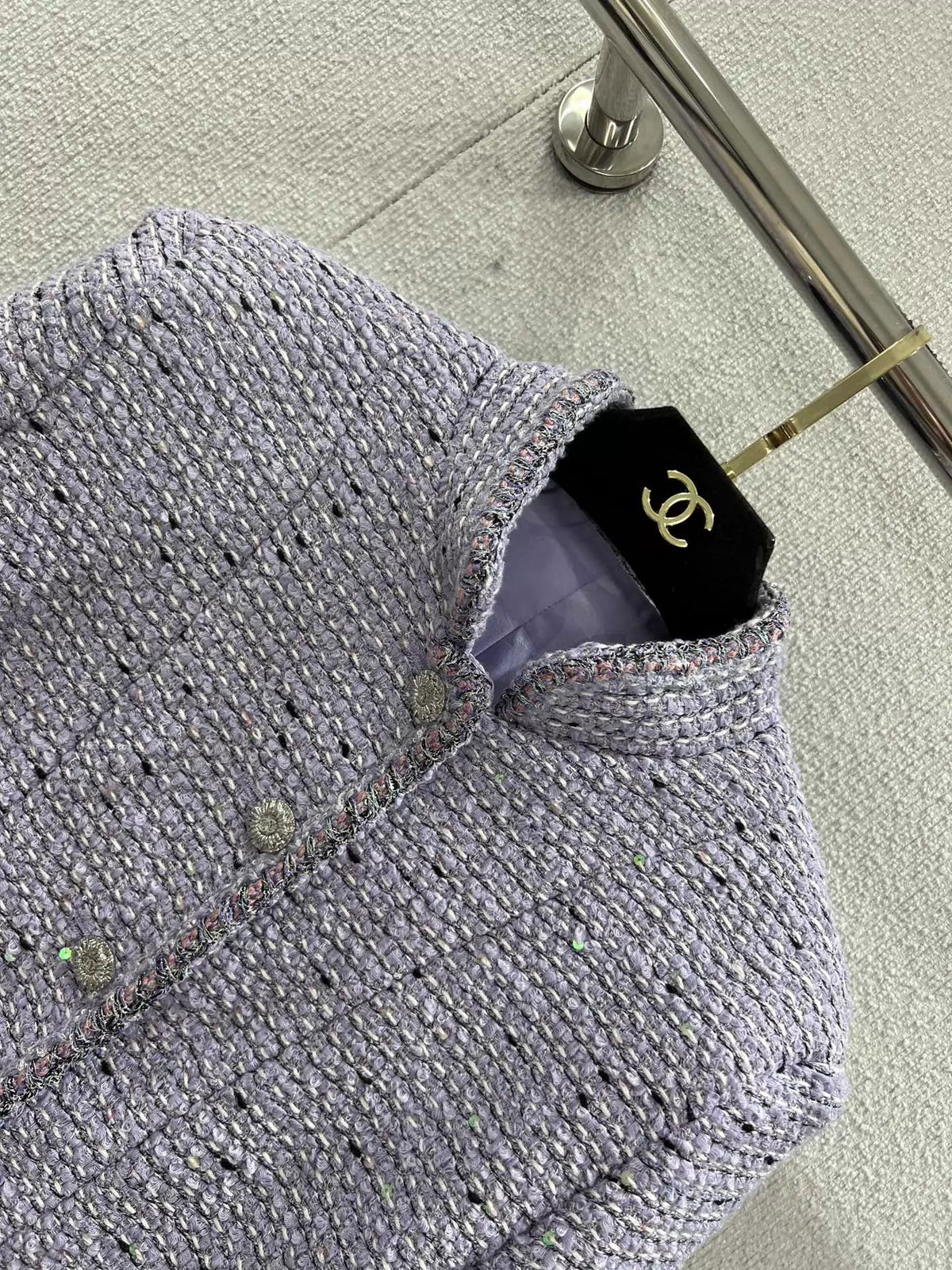 26Exclusive Purple Sequin Tweed Jacket