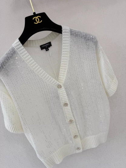 26ss Sequin Mohair Knit Short Sleeve