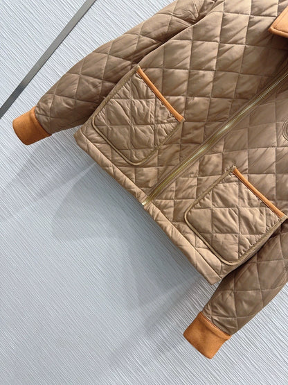 26New Color-Block Quilted Long-Sleeve Padded Jacket