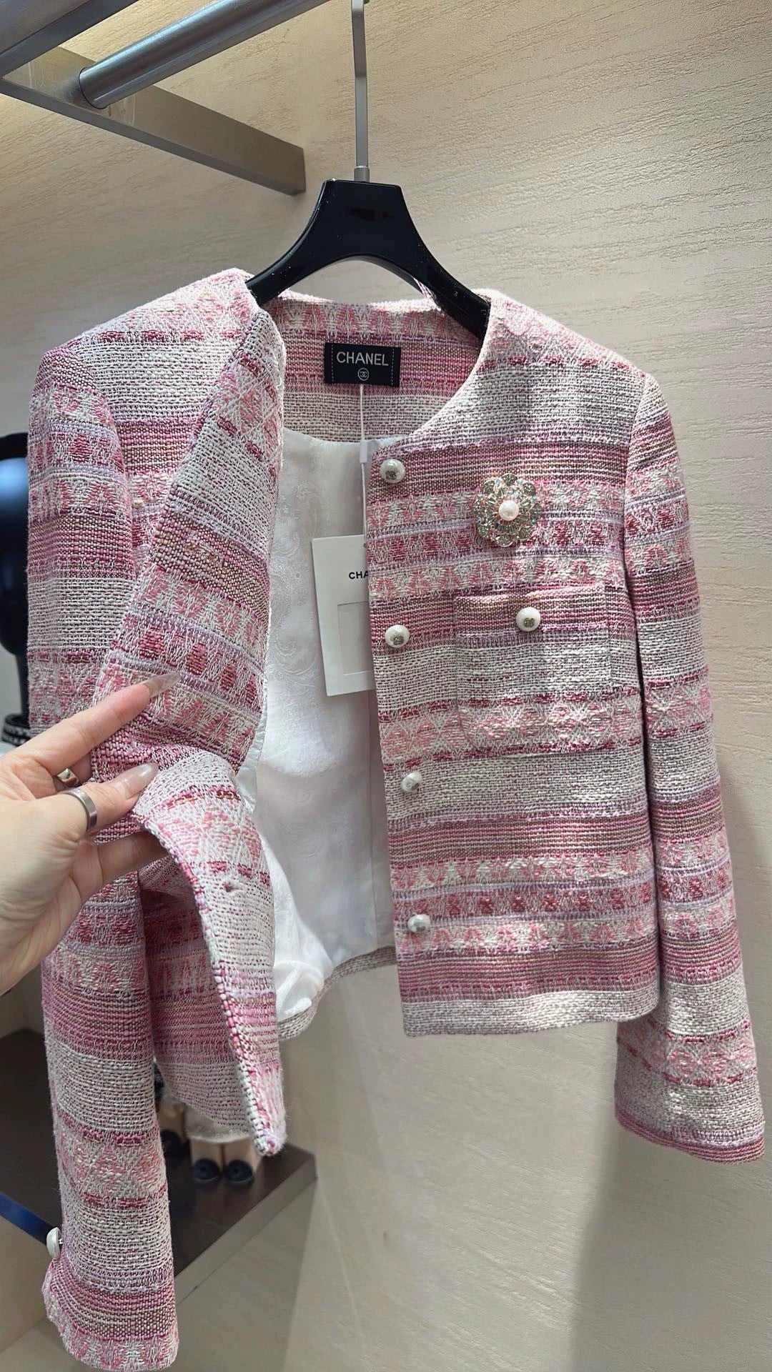 Color-blocked striped coat