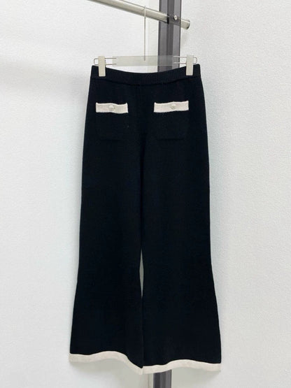 Color blocking small bow logo button down pants