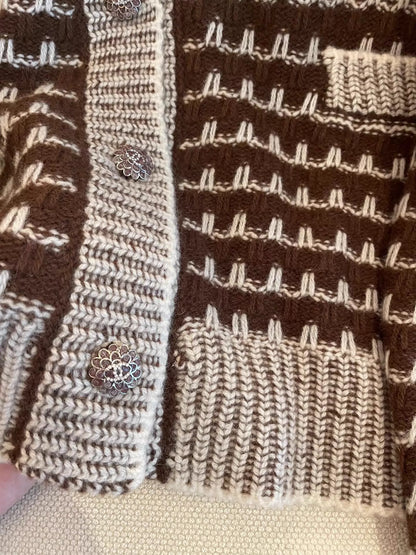 V-neck wool cardigan