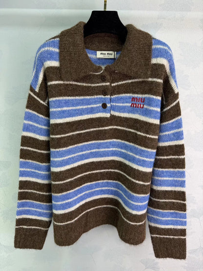 Striped Polo Sweater