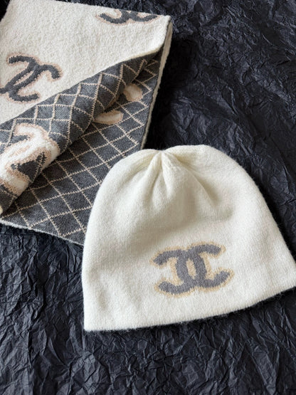 Double C wool knitted cold hat