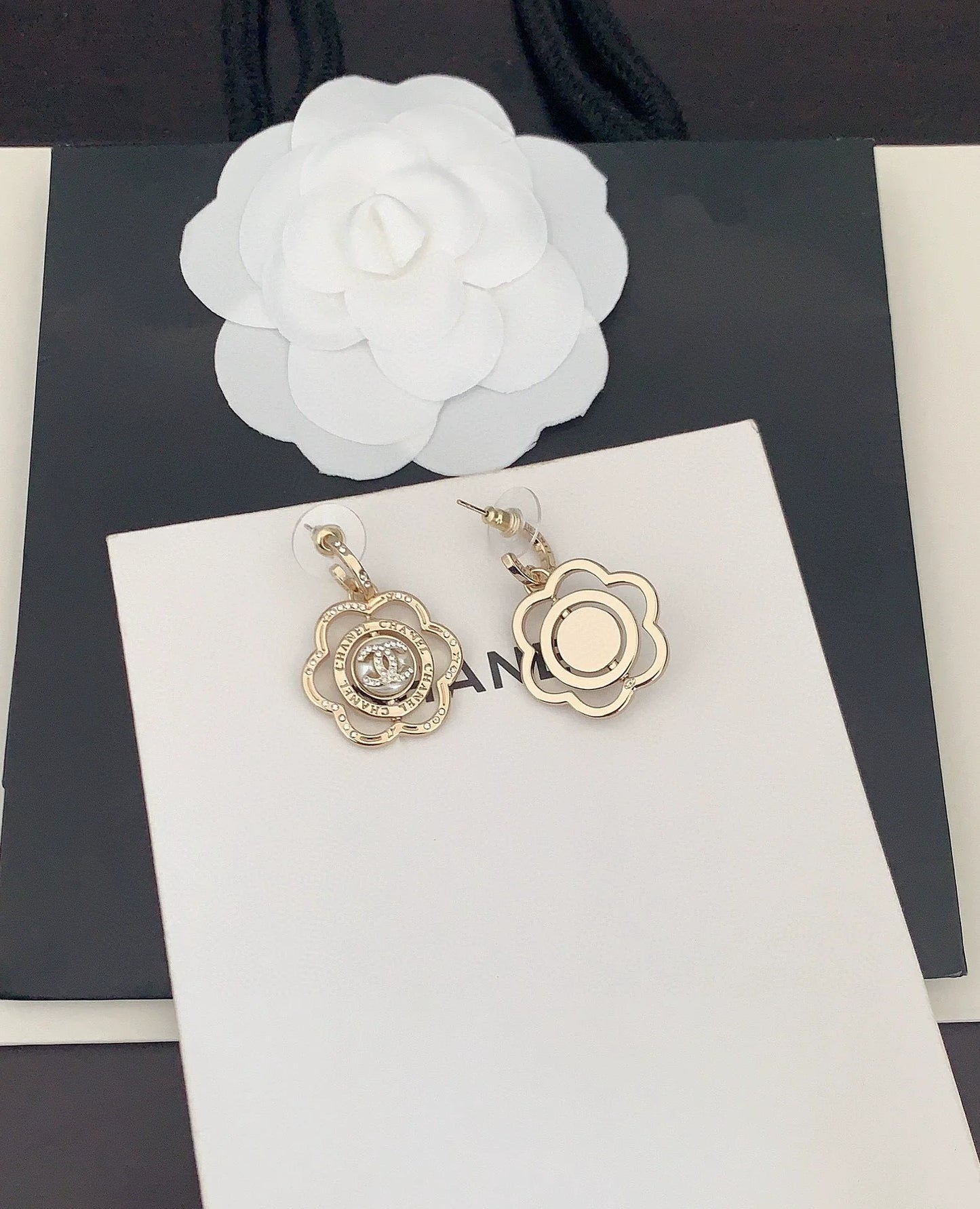 Hollow Camellia Earrings