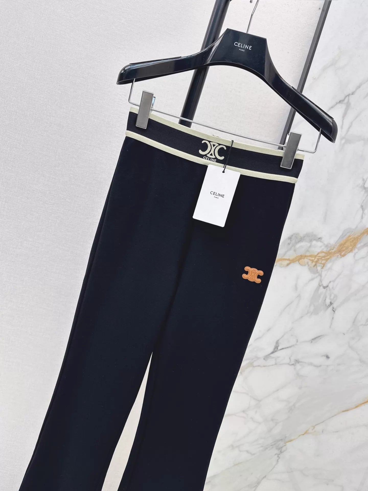 26ss Flared mid-high waist stretch leggings