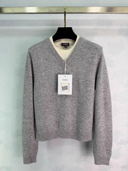 Layered V-neck sweater