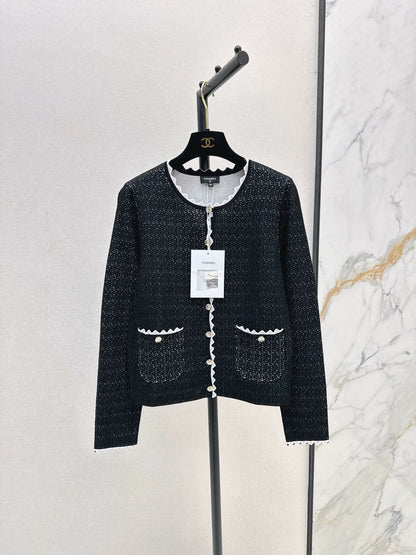25fw Color blocked small lace cardigan