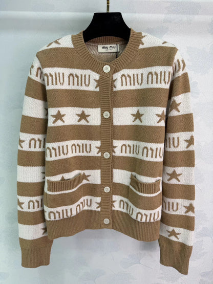 This striped knit cardigan