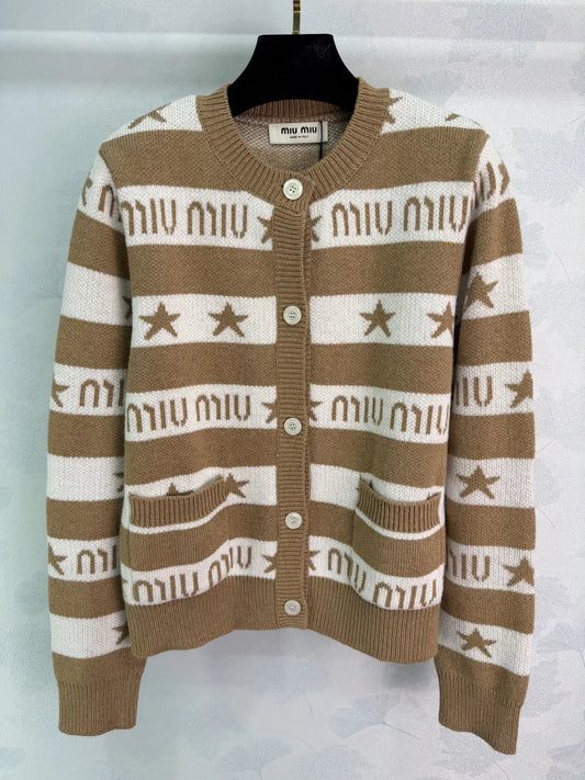 This striped knit cardigan