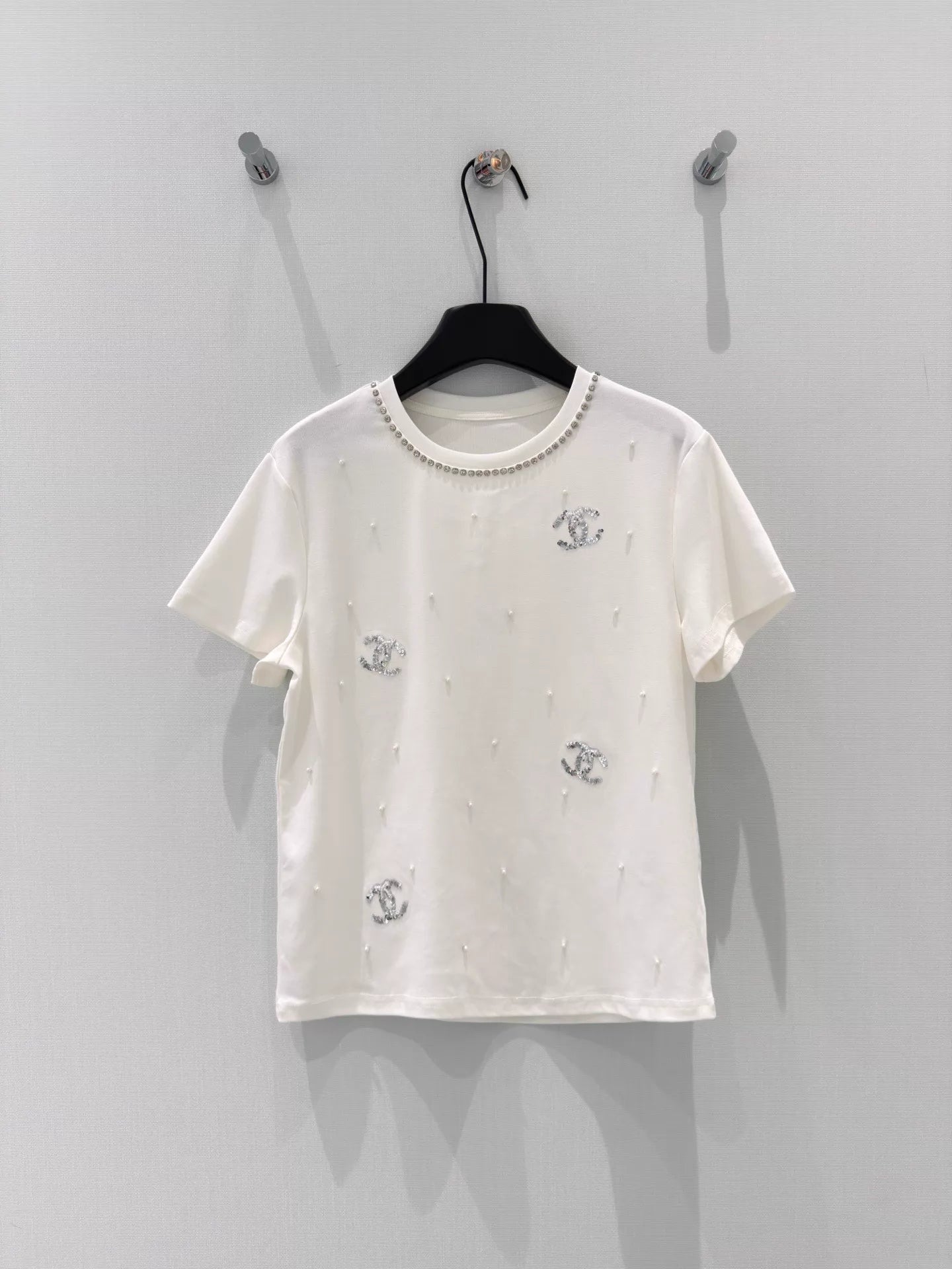 26ss Sequin Embroidered T-shirt