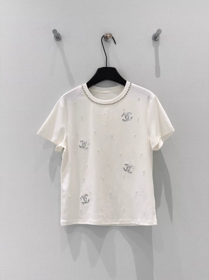 26ss Sequin Embroidered T-shirt