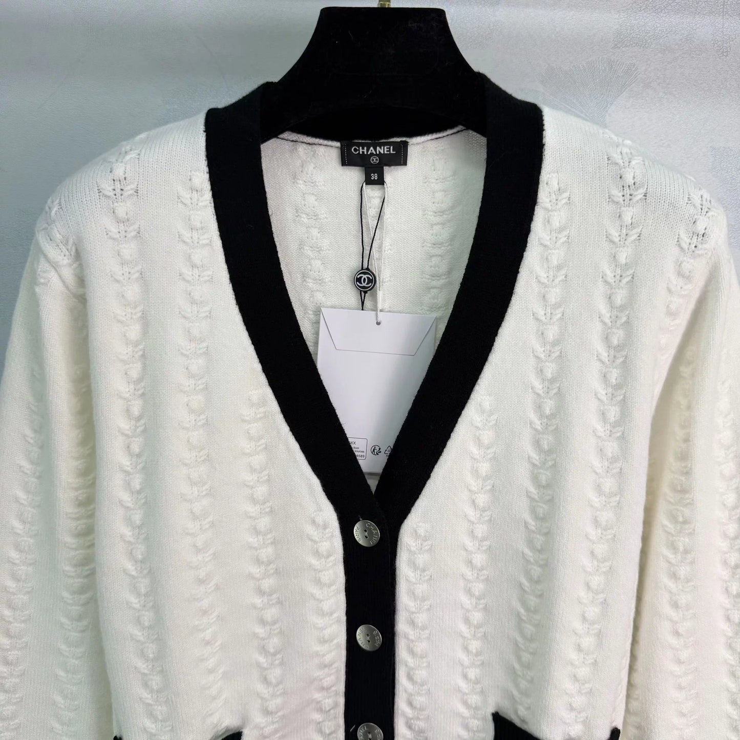 V-neck cable knit cardigan