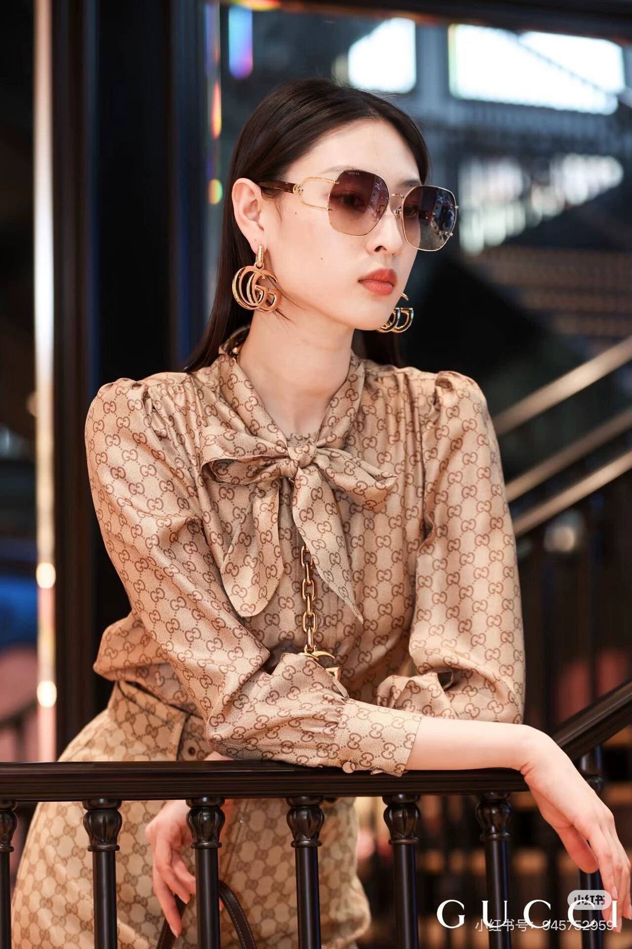 26ss Letter print ribbon shirt