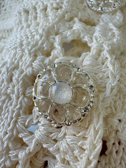 Hollow-out knit cardigan