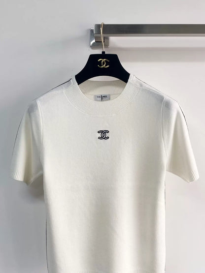 26ss Logo Embroidered Knit T-shirt