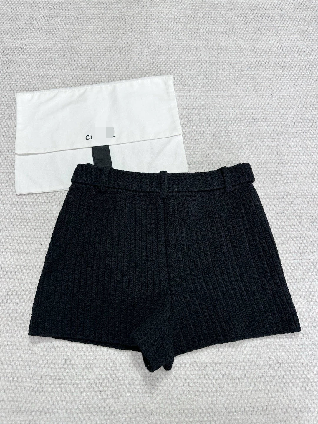 Ruffled Knit Cardigan/belted shorts