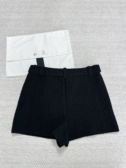 Ruffled Knit Cardigan/belted shorts