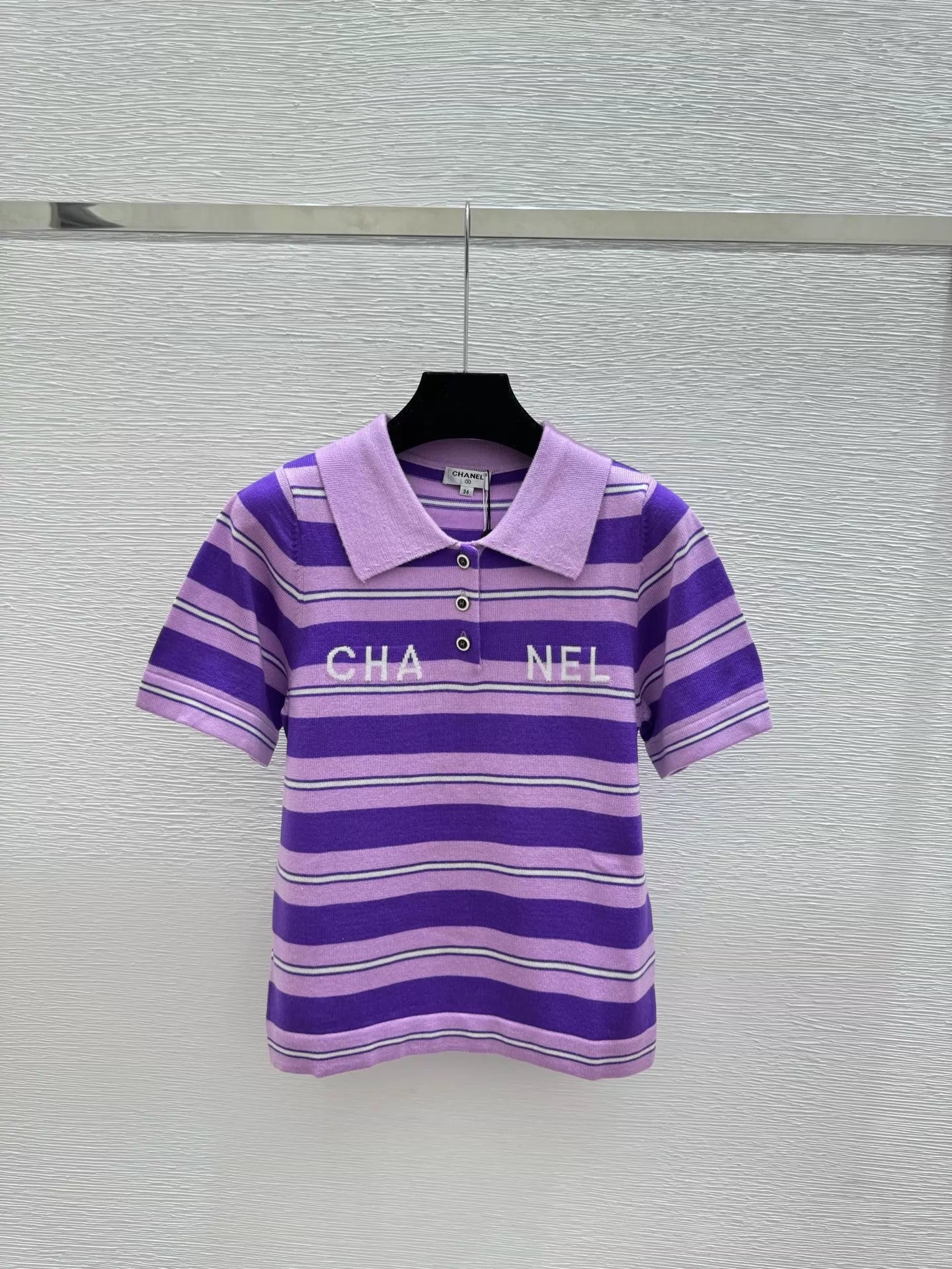 26ss Striped Knit Polo Shirt