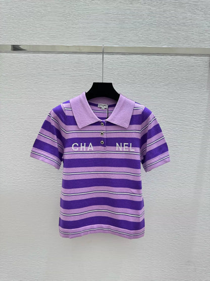 26ss Striped Knit Polo Shirt