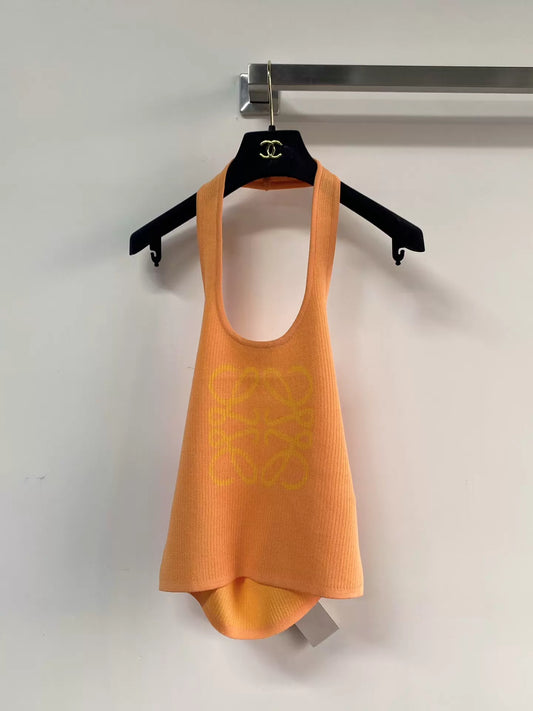 26ss Logo halter neck knit vest