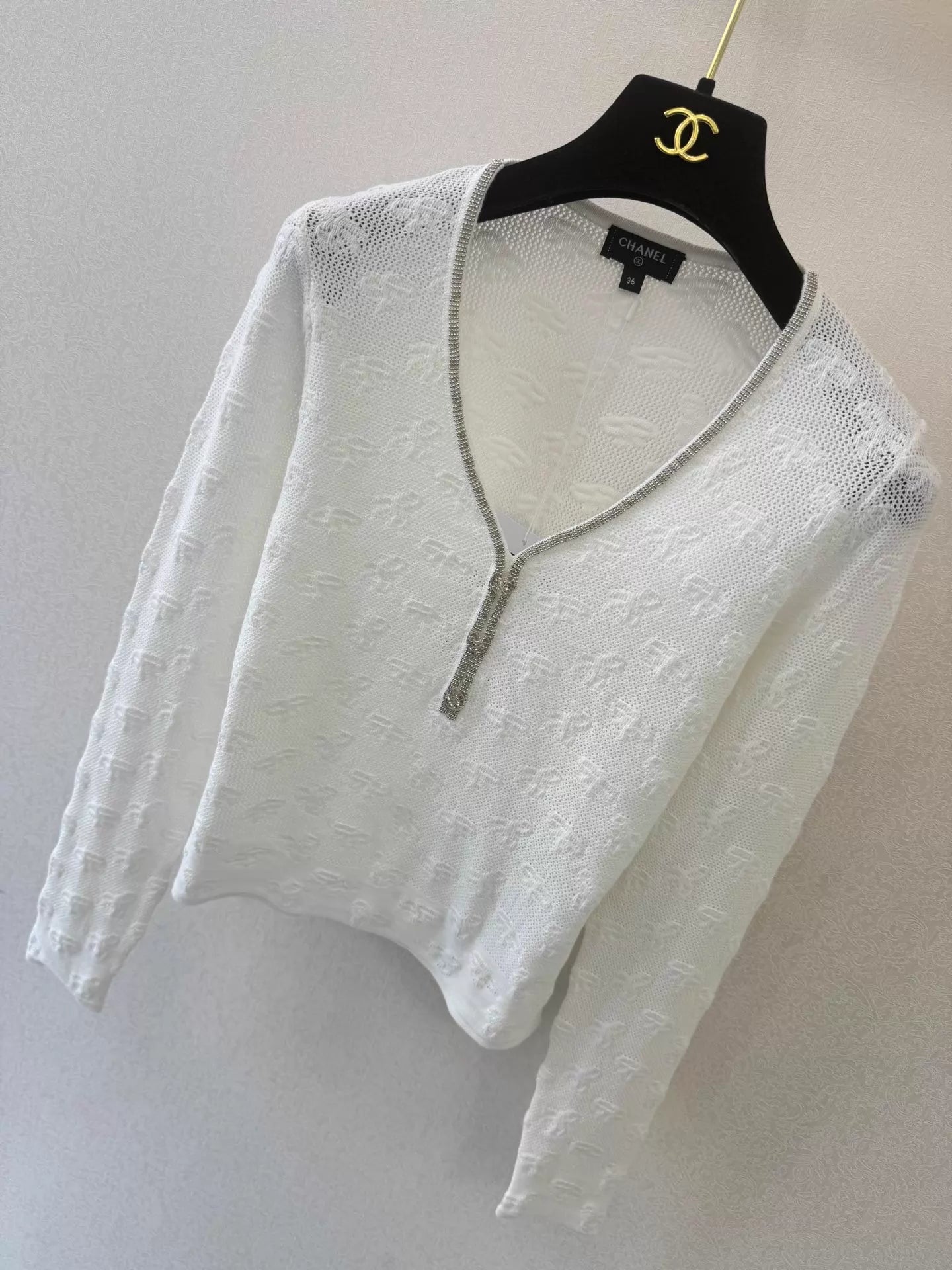 V-neck knit top