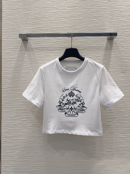 26New Printed Short-Sleeve Cropped T-Shirt