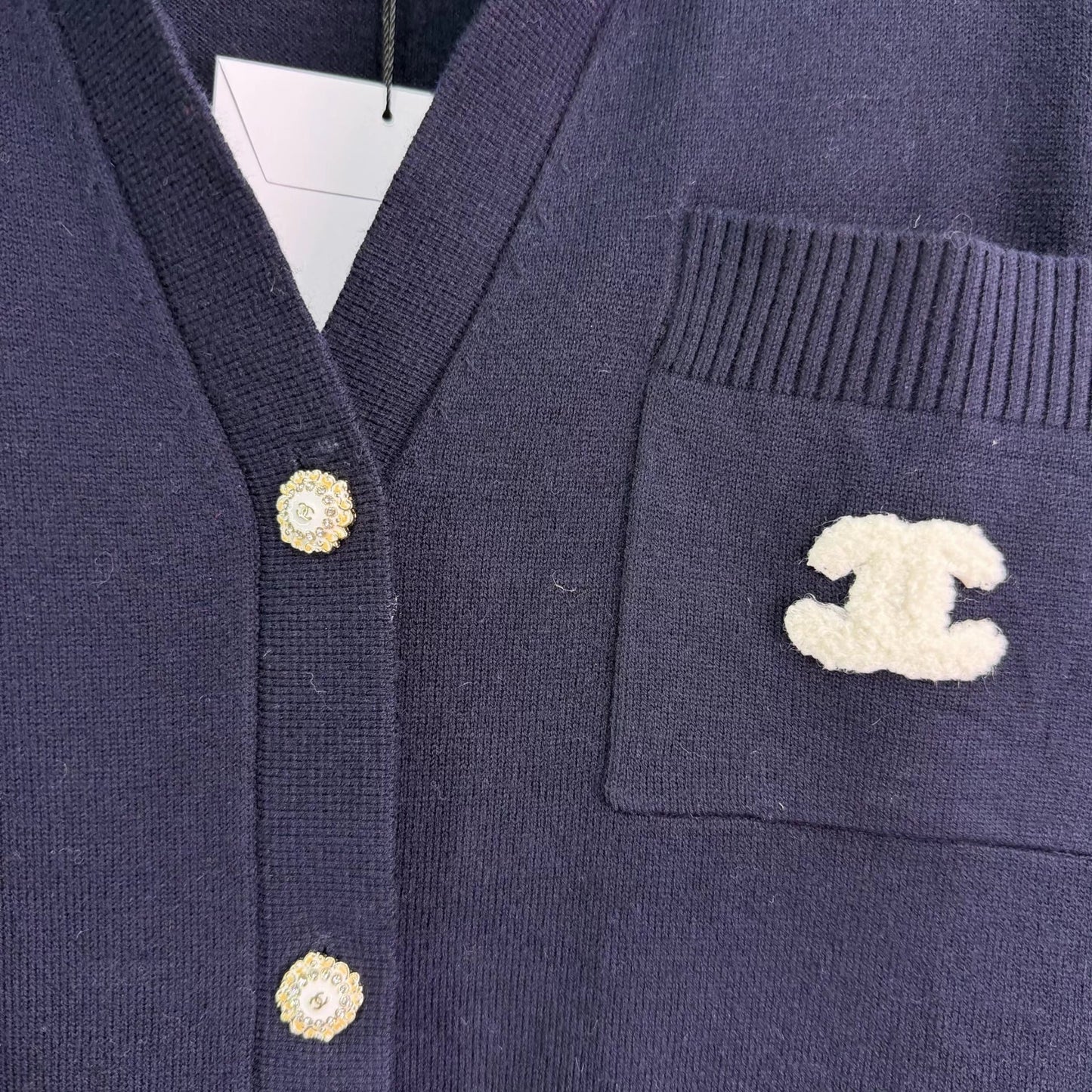 Navy Blue Knit Cardigan