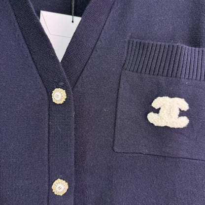 Navy Blue Knit Cardigan