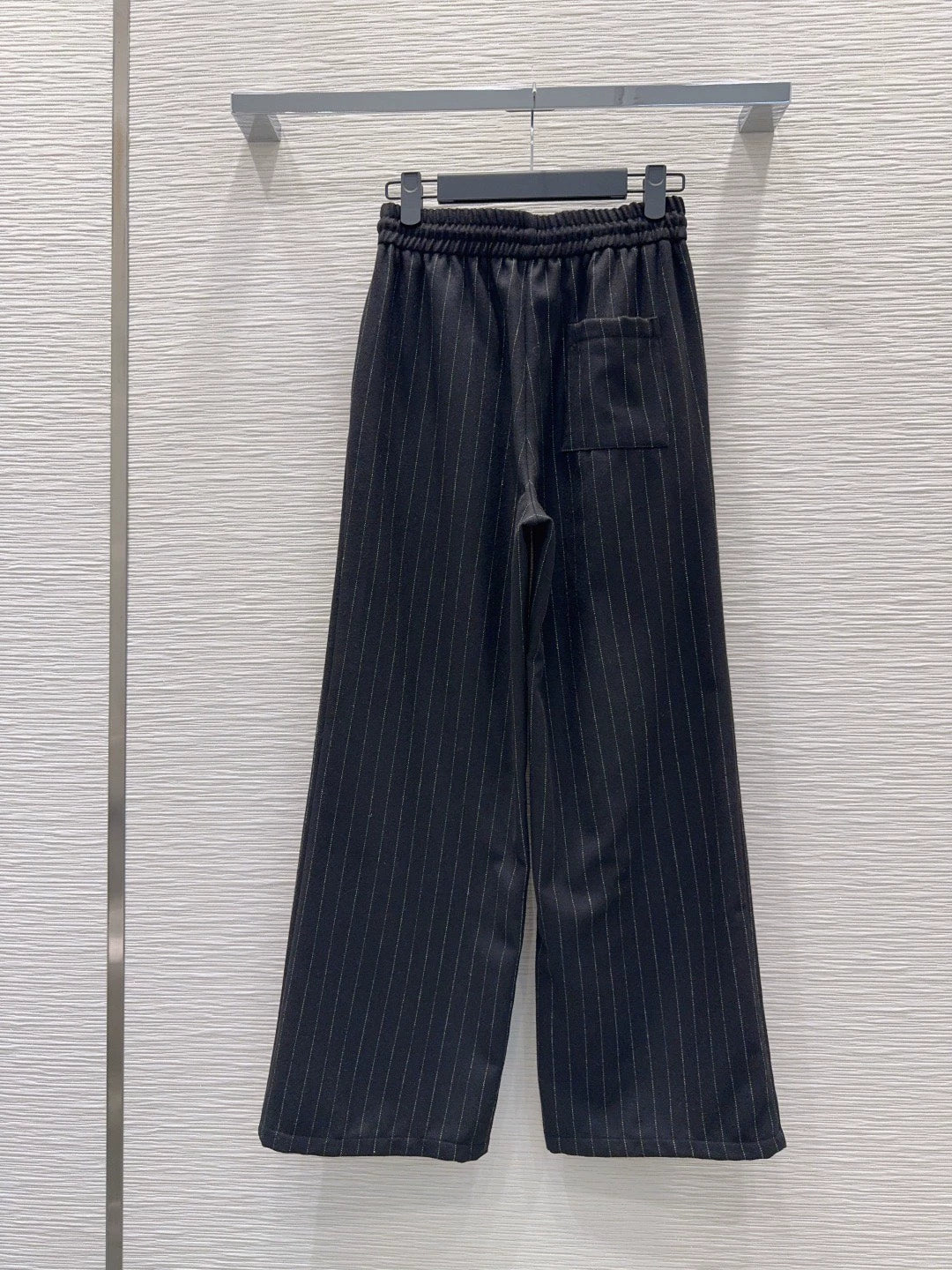 26New Casual Trousers with Triangle Logo and Striped Drawstring