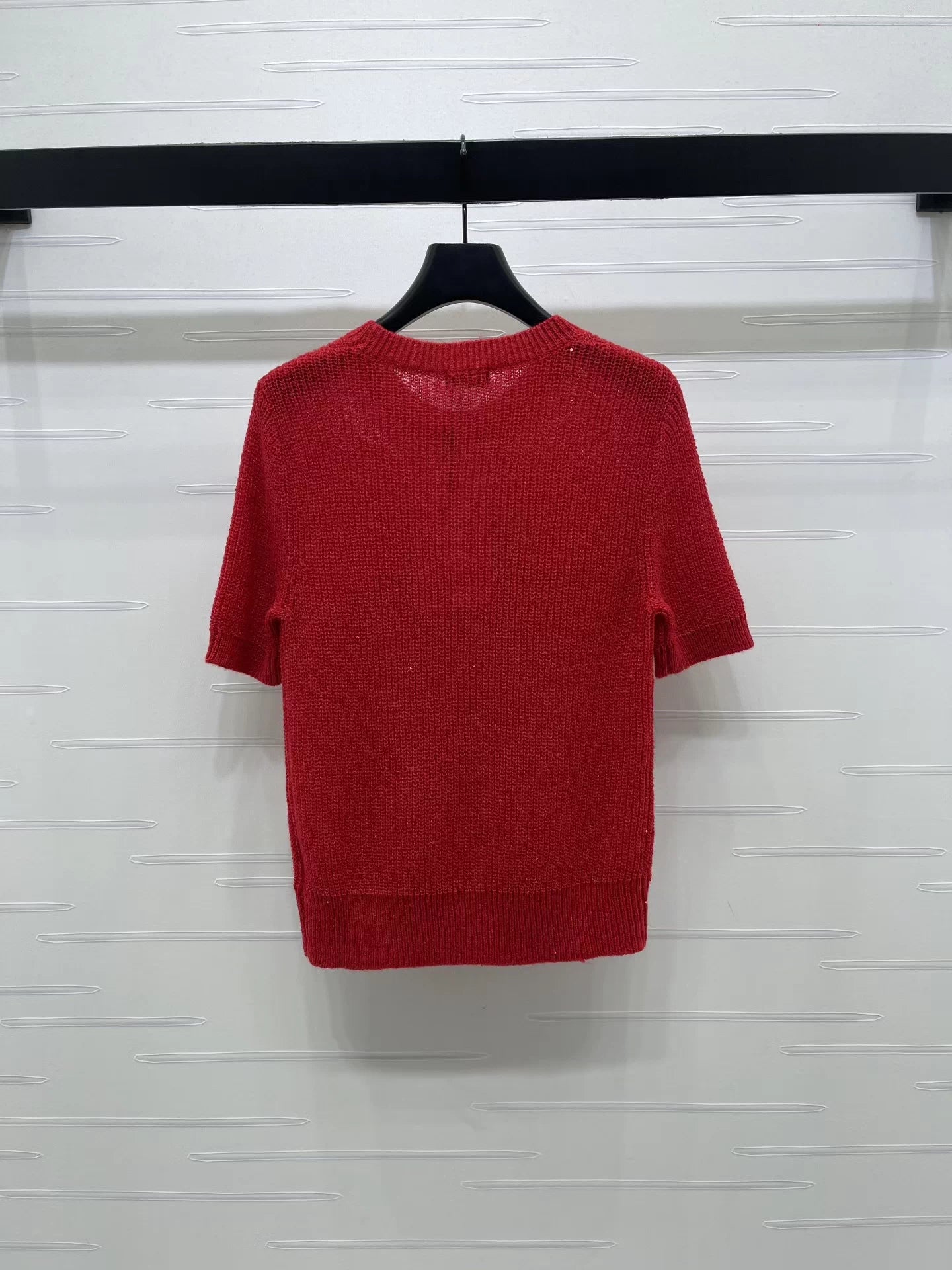 Bow-Tie Knit Short-Sleeve T-Shirt