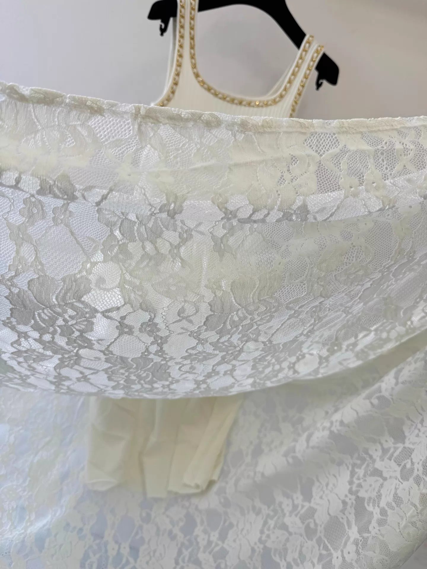Lace-trimmed Knit Dress