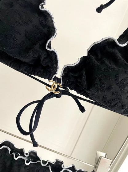 25 New bikini terry logo split swimsuit