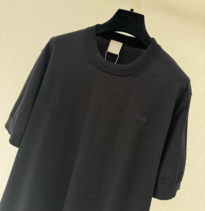 26ss Embroidered Letter Knit T-shirt