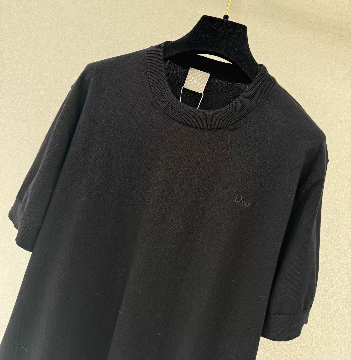 26ss Embroidered Letter Knit T-shirt