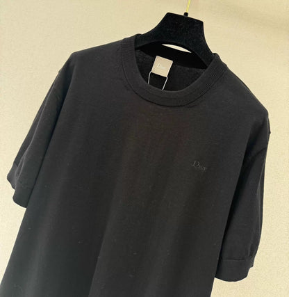 26ss Embroidered Letter Knit T-shirt