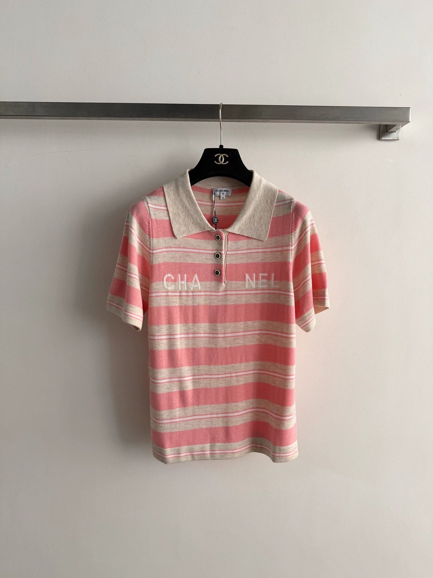 26ss Striped Knit Polo Shirt