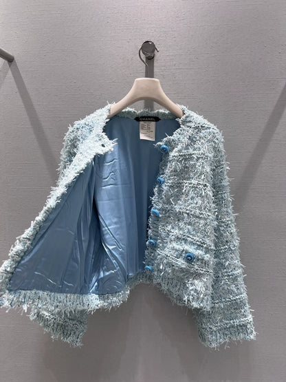 Wool blend tweed cardigan