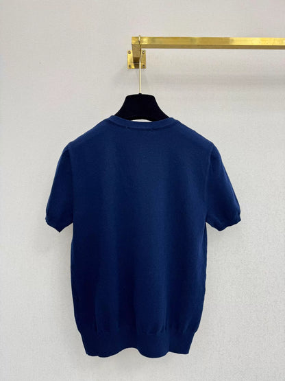 26ss Embroidered Logo Knit T-Shirt