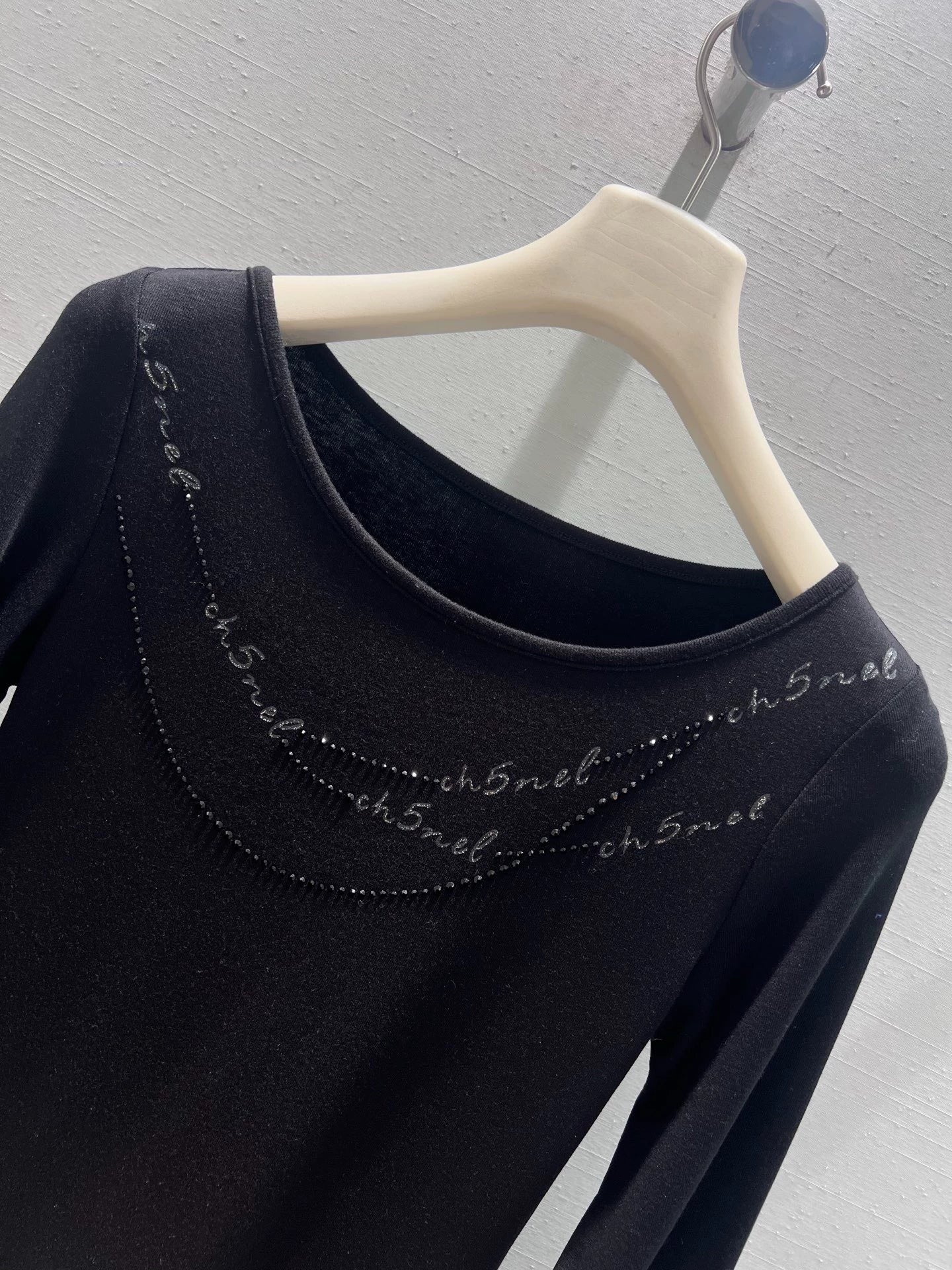 Rhinestone Long-Sleeve Top