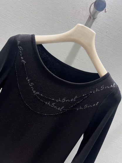 Rhinestone Long-Sleeve Top