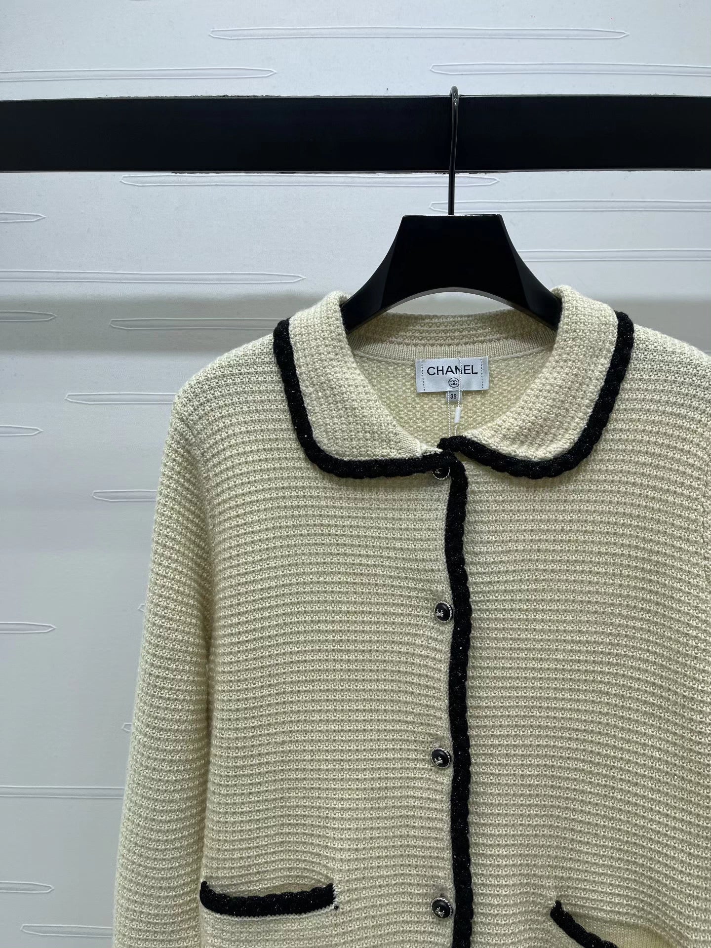 Lapel Sequined Knit Cardigan