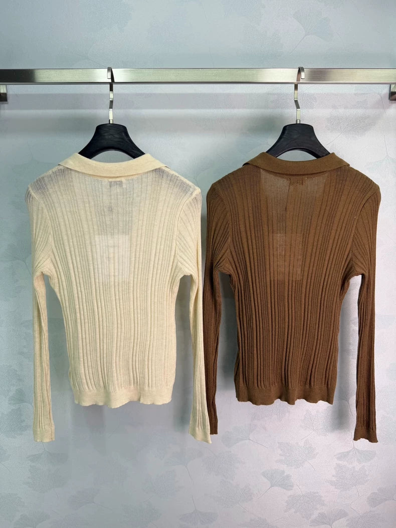 Chanel  /26 Early Autumn New Lapel Knit Long Sleeve Sweater