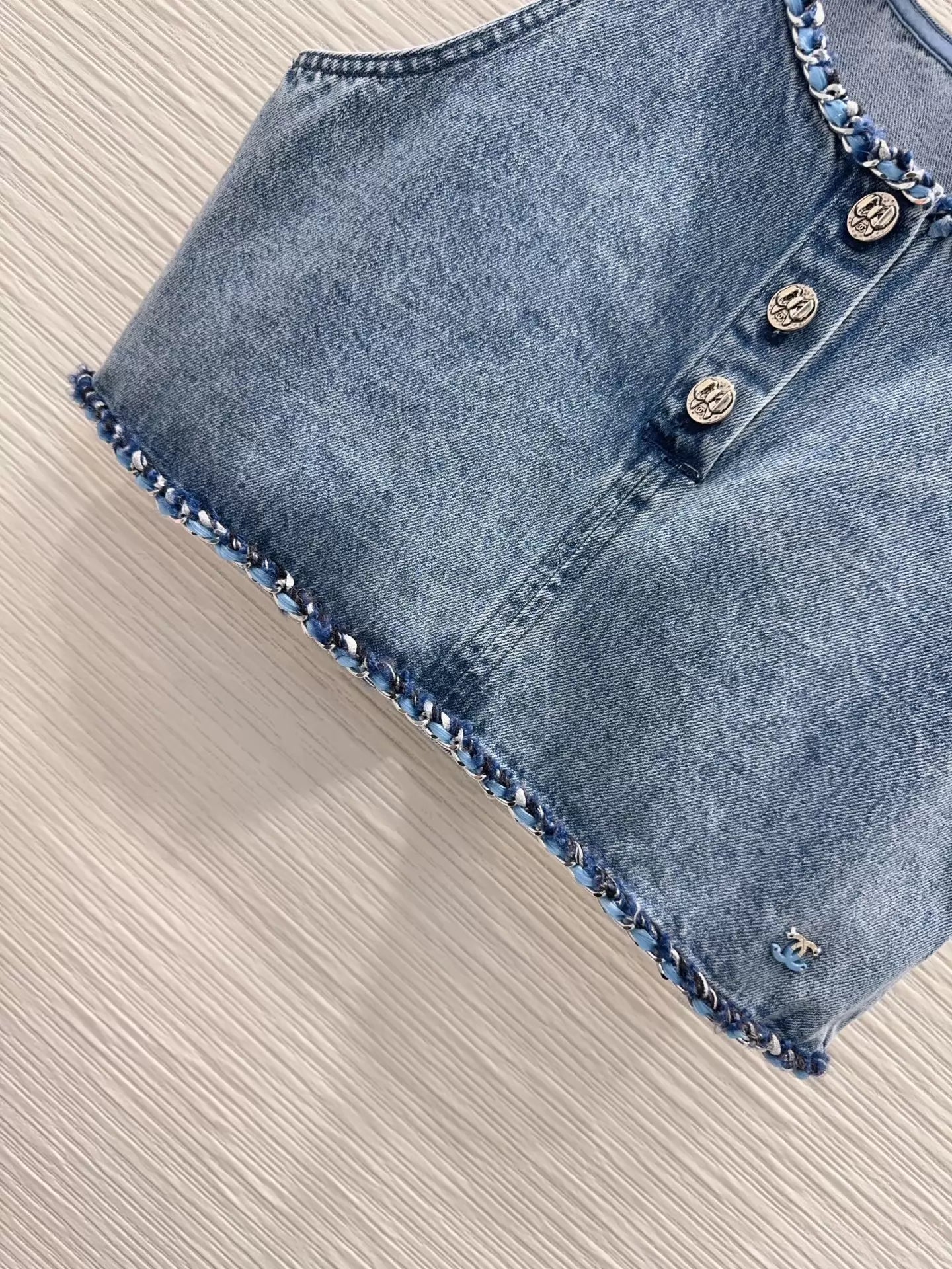 Short denim vest