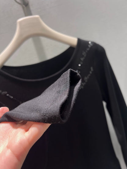 Rhinestone Long-Sleeve Top