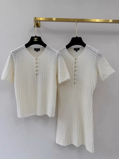 26ss Button Round Neck T-Shirt/Dress