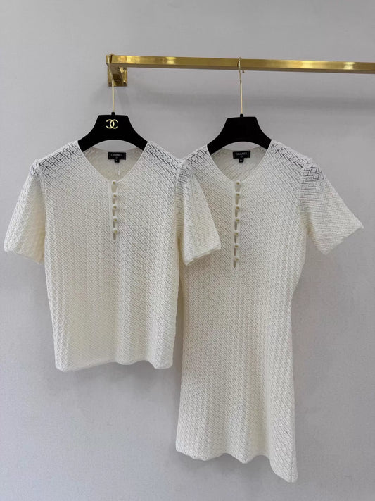26ss Button Round Neck T-Shirt/Dress