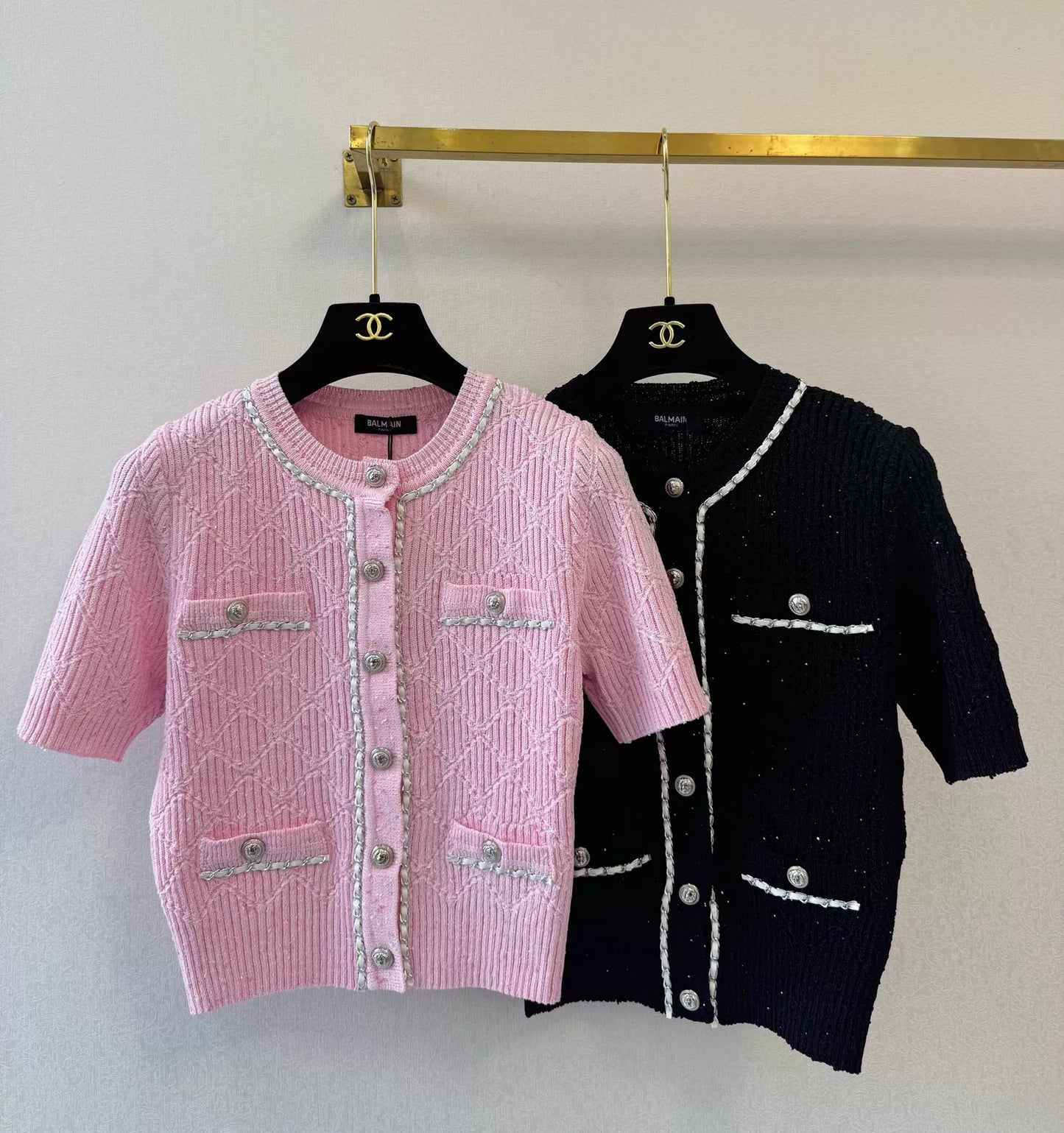 26ss Short-sleeved knit cardigan