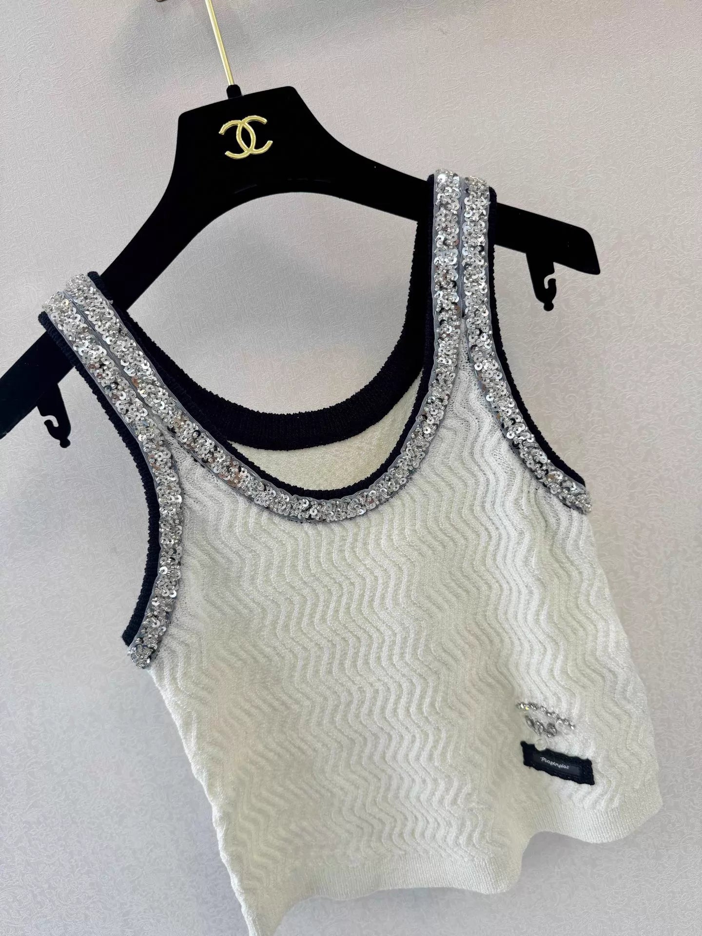 Sequined Knit Vest