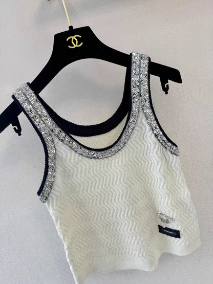Sequined Knit Vest